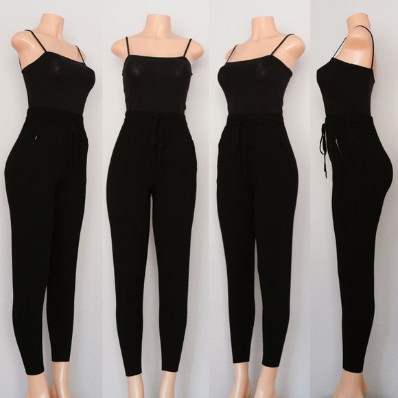NEW Comune Glendwood Zip Pocket High Waist Soft Cozy Knit Jogger Pants Black $84 - Picture 6 of 11